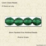 Fire Polished Bead:8mm Prairie Green [25]