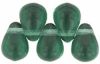 Czech Glass 6x4mm Teardrop Beads:Prairie Green [100]