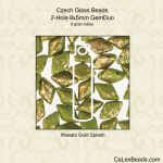 GemDuo Beads 8x5mm 2-Hole:Wasabi Gold Splash [8g]