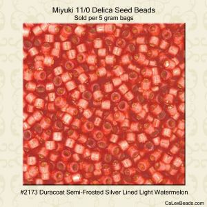 Delica 11/0:2173 Light Watermelon, Duracoat Semi Frost Silver Lined [5g]