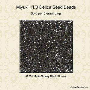 Miyuki 11/0 Delica 2261:Smoky Black, Matte Picasso [5g]