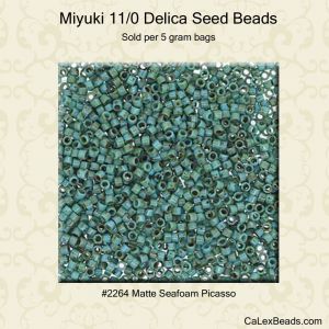 Miyuki 11/0 Delica 2264:Seafoam, Matte Picasso [5g]