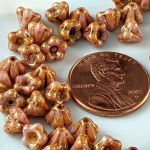 Bell Flower Bead 4x6mm Rose Gold, Luster Opaque [50]