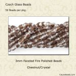 Fire Polished Beads:3mm Crystal/Chestnut [50]