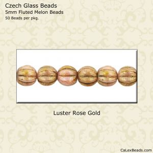 Melon Beads 5mm:Rose Gold, Luster Opaque [50]