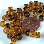 Cube Beads:5x6mm Topaz Tortoise [100]