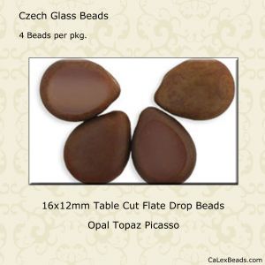 Teardrop Beads:16x12mm Topaz, Opal Picasso [4]