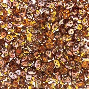 SuperDuo Beads, 2.5x5mm Topaz Apollo Gold [10g]