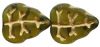 Leaf Beads, 8x10mm:Dark Smoky Topaz Gold Inlay [25]