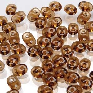SuperDuo Beads, 2.5x5mm Smoky Topaz Transparent [10g]