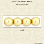 Pearl Beads 6mm:Gold [50]