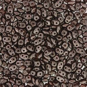 SuperDuo Beads, 2.5x5mm Dark Brown/Bronze Pastel [10g]