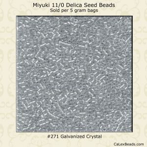 Delica 11/0:0271 Crystal, Galvanized [5g]