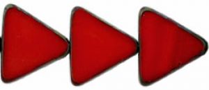 12mm Table Cut Triangle Beads:Opaque Red Picasso [ea]
