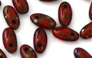 Rizo Beads, 2.5x6mm:Red Opaque Picasso [10g]