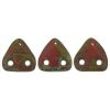 Czech Glass 6mm 2-Hole CzechMate Triangle Beads:Opaque Red Picasso [10g]
