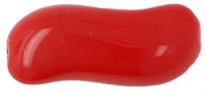 Czech Glass 27x12mm Squiggle Beads:Opaque Red [5]