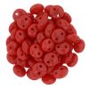 Lentil 2-Hole 6mm Beads, Red Opaque [50]