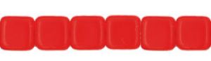 Czech Glass 6mm Flat Square Beads:Opaque Red [50]