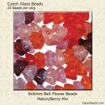 Bell Flower Beads:8x6mm Melon/Berry Mix [25]
