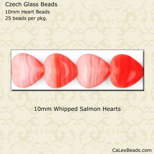 Heart Beads 10mm:Whipped Salmon [25]
