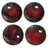 Czech Glass 6mm Lentil Beads:Opaque Red Black Picasso [50]