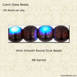 Druk Beads:4mm Garnet, AB [100]