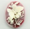 Cabochon, Resin Cameo:40x30mm Oval Ruby Butterfly [ea]