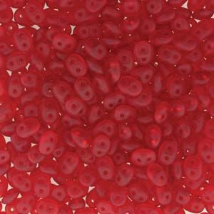 SuperDuo Beads, 2.5x5mm Ruby Matte [10g]