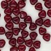 Heart Beads 6mm:Ruby, Transparent [50]