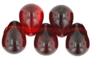 Teardrop Bead:8x6mm RubyTransparent [50]