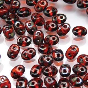 SuperDuo Beads, 2.5x5mm Hyacinth Picasso [10g]