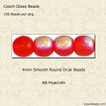 Druk Beads:4mm Hyacinth, AB [100]