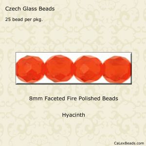 Fire Polished Beads:8mm Hyacinth [25]