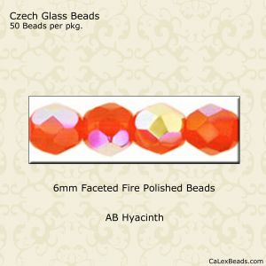 Fire Polished Beads:6mm Hyacinth, AB [50]