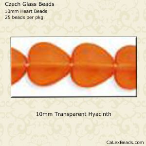Heart Beads 10mm:Hyacinth, Transparent [25]