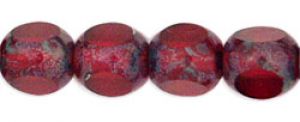 Fire Polished 8mm Antique Style Triangle Beads:Fuchsia Picasso [25]