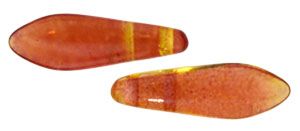 Dagger Beads 5x16mm 2-Hole:Fuchsia/Lemon [50]