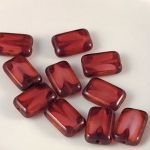 Rectangle Bead:8x12mm Pearl/Fuchsia [10]