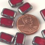 Rectangle Bead:8x12mm Oxblood, Picasso [10]