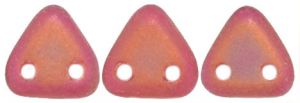 Czech Glass 6mm 2-Hole CzechMate Triangle Beads:Matte Iris Siam Ruby [10g]