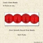 Druk Beads:3mm Siam Ruby [100]
