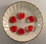 Heart Table Cut Beads 15mm:Siam/Crystal [6]