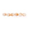 Czech Glass 5x3mm Pinched Oval Beads:Orange/Crystal [50]