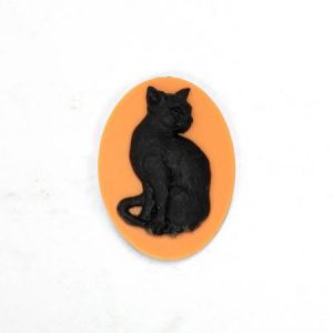 Cameo:25x18mm Cat Orange/Black [2]