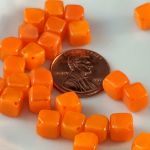 Cube Beads:8mm Orange, Opaque [25]
