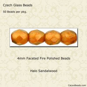 Fire Polished Beads:4mm Sandalwood, Halo [50]