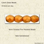 Fire Polished Beads:4mm Sandalwood, Halo [50]