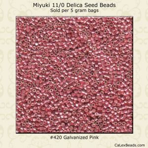 Delica 11/0:0420 Pink, Galvanized [5g]