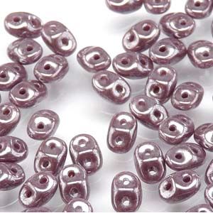 SuperDuo Beads, 2.5x5mm Violet White Luster [10g]